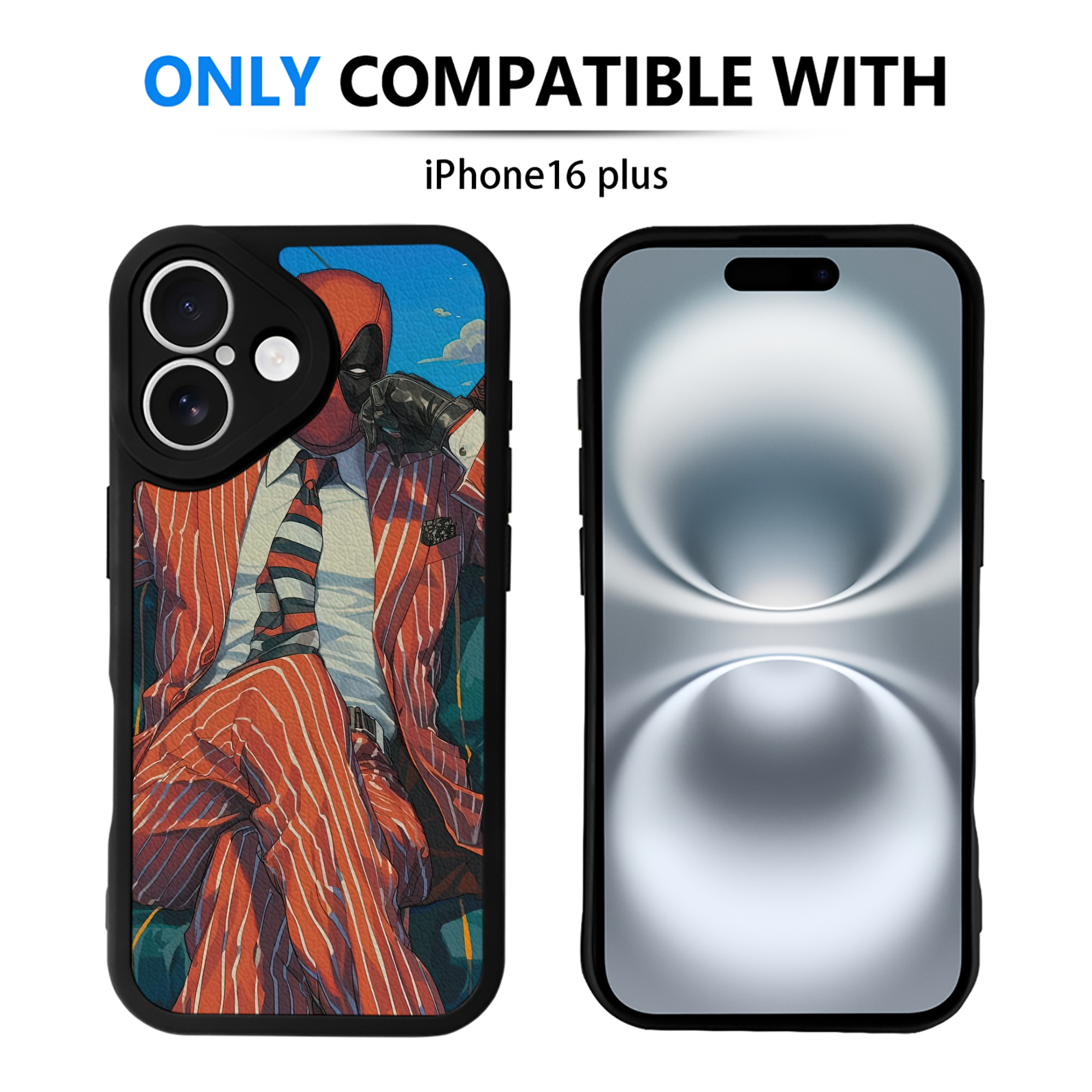 （画像用） Deadpool デッドプール 【iPhone 16シリーズ対応】シリコンスマホケース（レザー調） 材質：シリコン